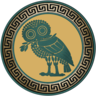 Non-Normative Standard — teal owl on cool gray, teal outer ring